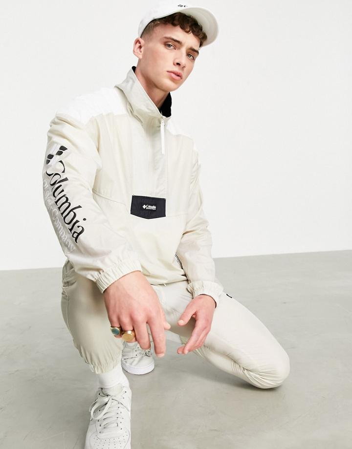 Columbia Santa Ana Anorak Jacket In Beige-white