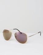 Missguided Mirrored Aviator Sunglasses - Purple