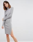 Vero Moda Ls Rollneck Dress - Gray