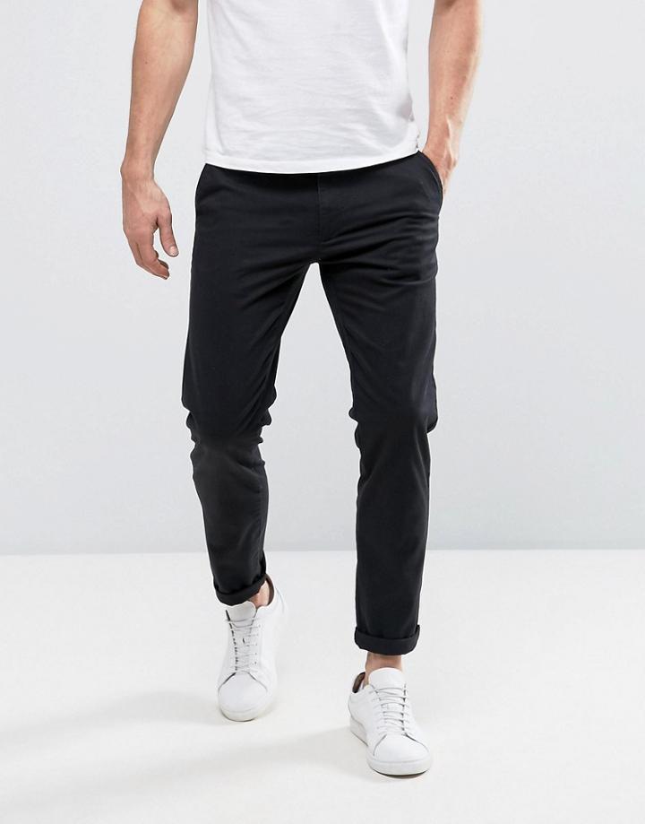 Sisley Chinos In Slim Fit - Black