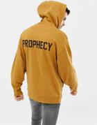 Asos Design Hoodie With Back Embroidery In Dark Orange - Orange