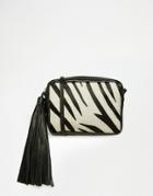 Asos Zebra Leather Cross Body Bag - Multi