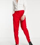 Devils Advocate Tall High Waist Pleated Tapered Suit Pants