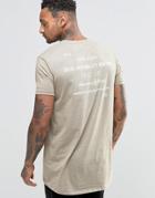 Asos T-shirt With Indie Rock Back Print In Relaxed Fit - Tawny