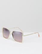 Somedays Lovin Vintage Style Sunglasses With Flash Mirror Lens - Gold