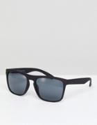 Jack & Jones Square Sunglasses In Black - Black
