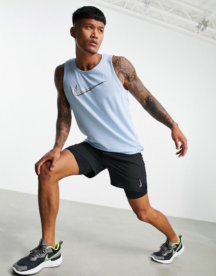 Nike Training Dri-fit Mezzo Swoosh Tank In Blue-blues