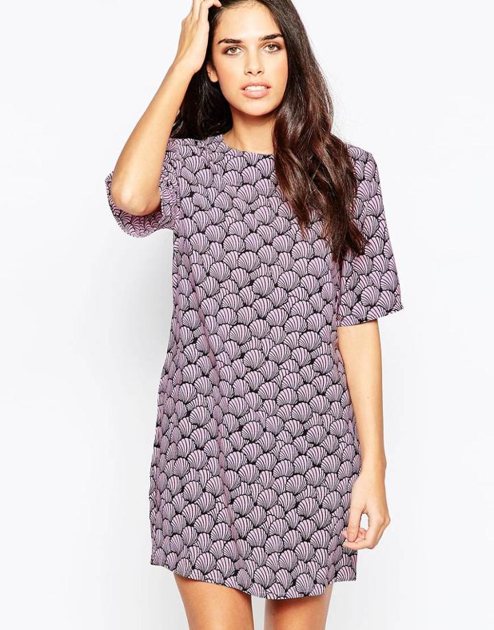 Neon Rose Mermaid Shift Dress - Pink