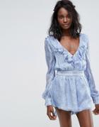 Majorelle Ruffle Romper - Blue