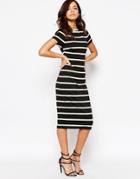 New Look Stripe Bodycon Dress - Black