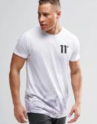 11 Degrees T-shirt With Marble Print - White