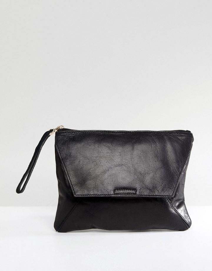 Oasis Fold Over Clutch - Black