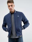 Fred Perry Laurel Wreath Bomber Jacket Made In England In Navy/white -