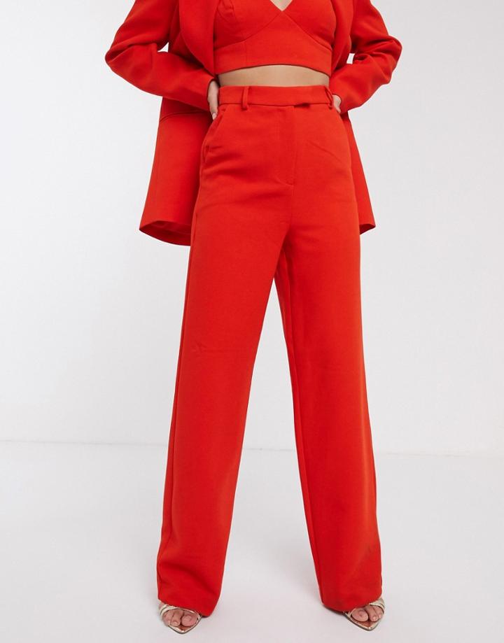 Asos Edition High Waist Mansy Suit Pants-red