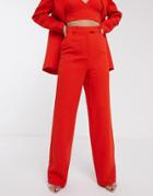 Asos Edition High Waist Mansy Suit Pants-red