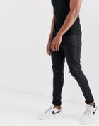 Ringspun Skinny Jeans With Taping-black