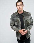 Brixton Checked Flannel Shirt In Regular Fit - Gray