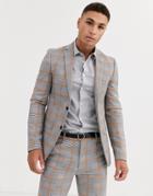 Avail London Suit Jacket In Gray Prince Of Wales Check