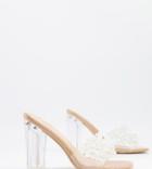 Simmi London Wide Fit Heidi Embellished Mules In Beige-neutral