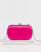 True Decadence Fuschia Satin Clutch Bag-pink
