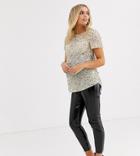 Asos Design Maternity Spray On Vinyl Pants-black