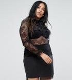 Truly You All Over Lace Blouse With Ruffle Detail - Black