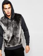 Asos Loungewear Hoodie In Fluffy Fabric - Gray