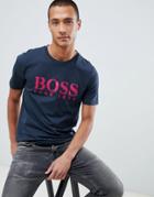 Boss Bold Logo T-shirt In Navy - Navy