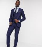 Harry Brown Tall Slim Fit Plain Suit Pants-navy