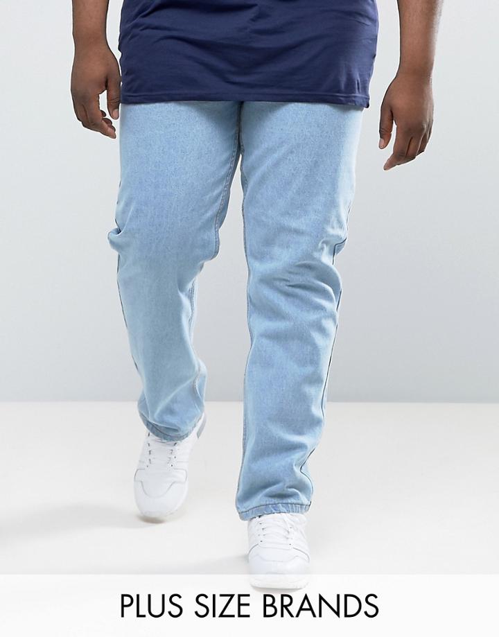 Duke Plus Jeans In Comfort Fit Bleach Wash - Blue