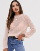 Mango Soft Touch Sweater In Pink