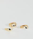 Asos Gold Signet Ring Pack With Silhouettes - Gold