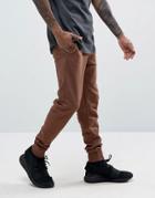 Criminal Damage Slate Tracksuit Joggers With Woven Waistband - Brown