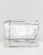 Oasis Clutch Bag In Metallic Silver - Silver