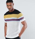 Asos Tall Mesh Stripe T-shirt - Multi
