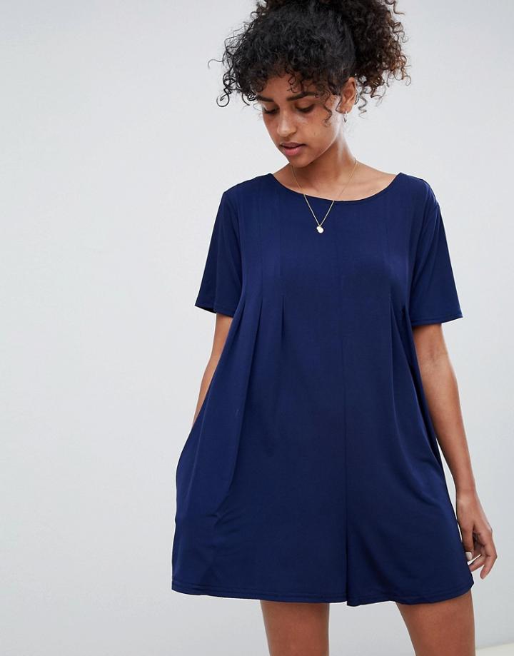 Qed London Shift T-shirt Dress - Navy