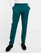 Asos Design Skinny Tuxedo Suit Pants In Forest Green