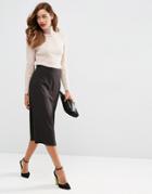 Asos Tailored Culotte With Wrap Front - Black
