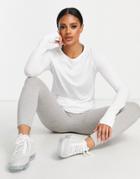 Asos 4505 Seamless Long Sleeve Top In Loose Fit-white