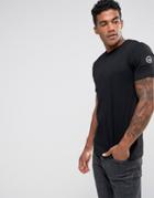 Hype T-shirt In Black With Sleeve Patch - Black