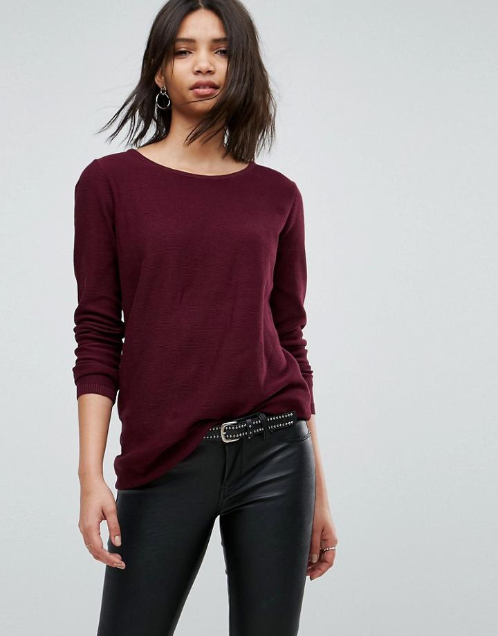 Vila Wide Neck Sweater - Purple