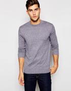 Asos Crew Neck Sweater In Cotton - Purple Beige Twist