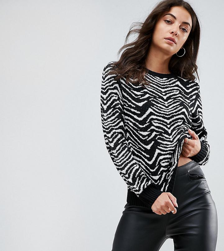 Missguided Tall Knitted Zebra Print Sweater - Multi