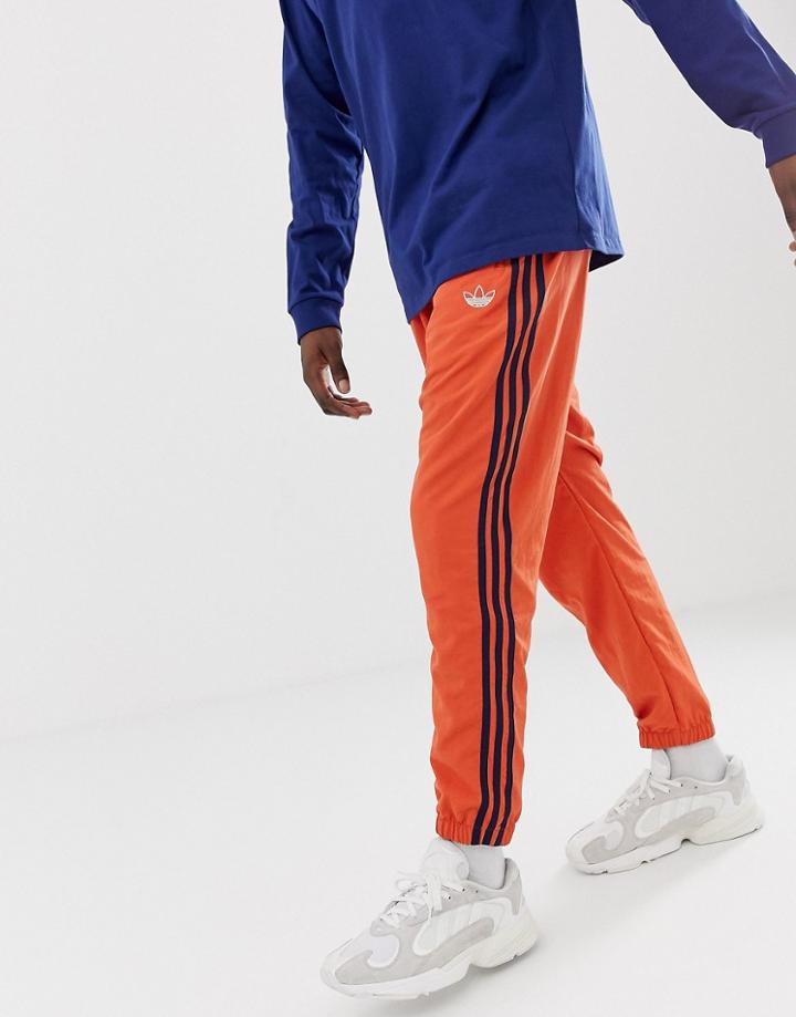 Adidas Originals Woven 3 Stripe Joggers Green Dv3141 - Orange