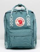 Fjallraven Mini Kanken Frost Green Backpack With Contrast Stripes - Green