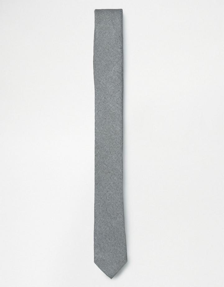 Asos Slim Tie In Gray - Gray