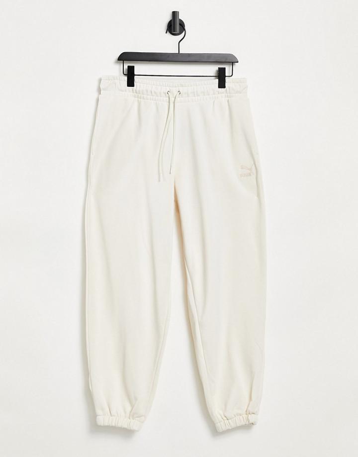 Puma Classic Relaxed Sweatpants In Cream-white