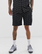 Night Addict Allover Logo Running Shorts - Black