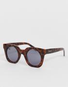 South Beach Chunky Cat Eye Sunglasses - Brown