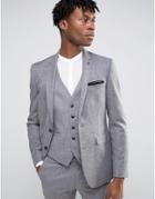 Burton Menswear Slim Texture Suit Jacket - Gray